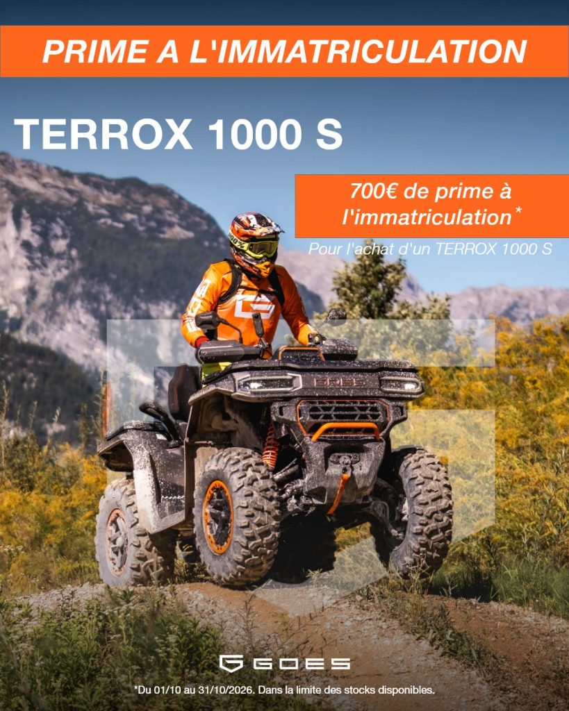 Offre GOES Terrox 1000 S – 700 € de prime à l’immatriculation